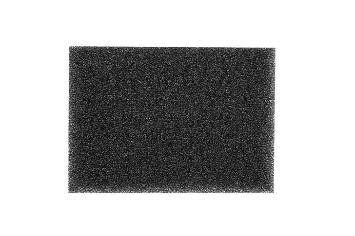 Black foam filter on white background