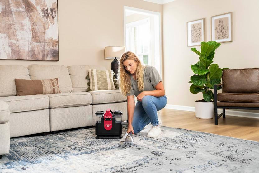 Introducing the Kenmore SpotLite™ Go Portable Heated Carpet Cleaner Introducing the Kenmore SpotLite™ Go Portable Heated Carpet Cleaner