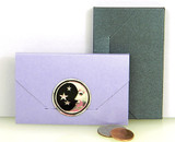 Business Card Boxes showm in Shimmering Amethyst & Shimmering Anthracite. Foil Seal not included.
