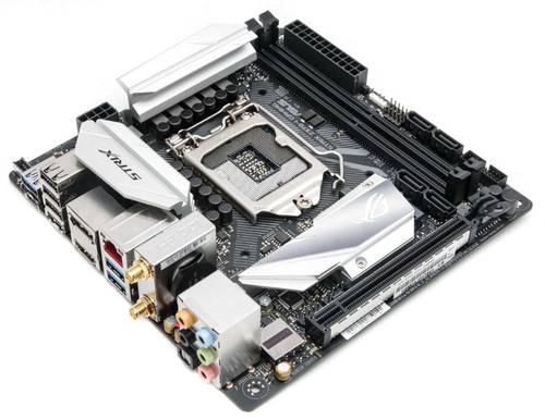 Intel Z370 mini-ITX gaming motherboard with Addressable AURA sync RGB LED lighting, 802.11ac Wi-Fi, DDR4 4333MHz support, dual M.2, SATA 6Gbps and a USB 3.1 Gen 2 front-panel connector