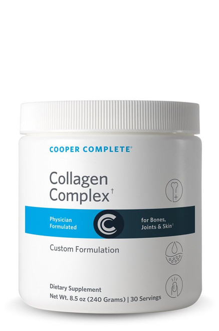 Bottle of Cooper Complete Collagen Complex dietary supplement.