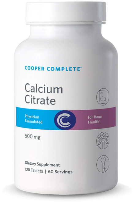 Photo of Cooper Complete Calcium Citrate Supplement 500 mg bottle.