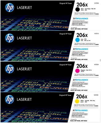 HP 206X SET | W2110X W2111X W2112X W2113X | Original HP High-Yield Toner Cartridges - Black, Cyan, Magenta, Yellow