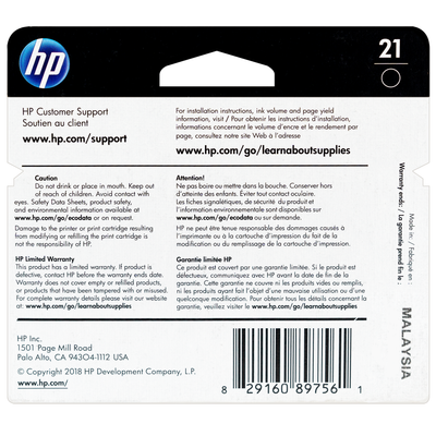 C9351AN | HP 21 | Original HP Ink Cartridge - Black