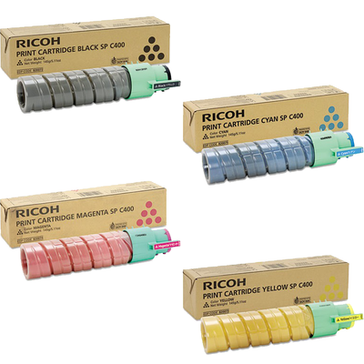 Ricoh SP-C400 Set | 820072 820073 820074 820075 | Original Ricoh Laser Toner Cartridges – Black, Cyan, Magenta, Yellow