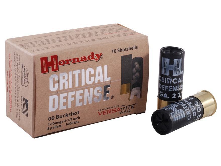 HORNADY CRITICAL DEFENSE 12 GA 00 BUCKSHOT 2-3/4 8 PELLETS