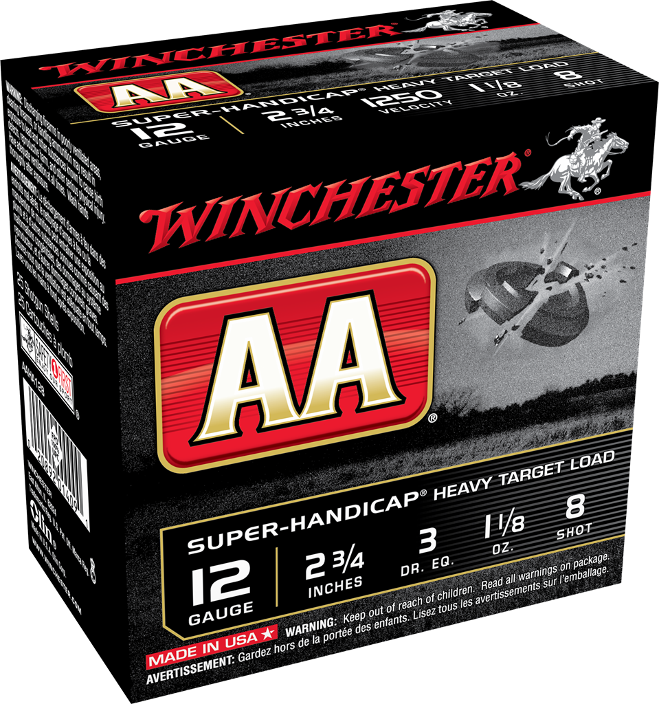 WINCHESTER AA SUPER HANDICAP 12 GA HDCP 1-1/8 OZ #8 1250 FPS