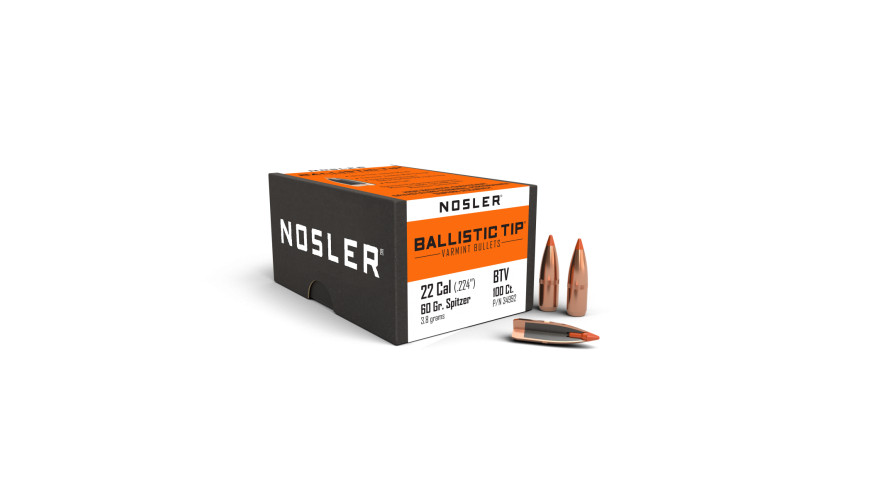 NOSLER BALLISTIC TIP-VARMINT 22 CAL (.244) 60 GR SPITZER 100 CT