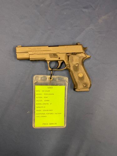 USED SIG SAUER P220 LEGION 10MM, 5" BBL, LEGION GRAY 15288