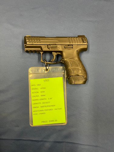 USED H&K VP9SK 9MM, 3.39" BBL, MATTE/POLYMER 15291