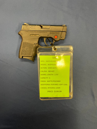USED SMITH & WESSON BODYGUARD 380 380 ACP, 2.75", MATTE/POLYMER 15694