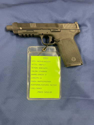 USED SMITH & WESSON M&P 5.7, 5.7x28MM, 5", MATTE/POLYMER, 15853