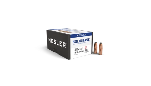 NOSLER SOLID BASE RIFLE BULLET 30 CAL 150 GR RN 50 CT NOS38058