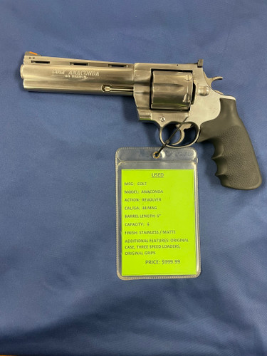USED COLT ANACONDA 44 MAG, 6" BBL, STAINLESS / MATTE