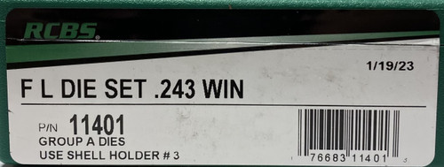 RCBS-GROUP A DIE SET .243 WINCHESTER RCBS11401