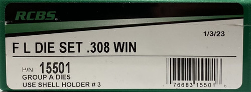 RCBS-GROUP A DIE SET .308 WIN / .307 WIN RCBS15501