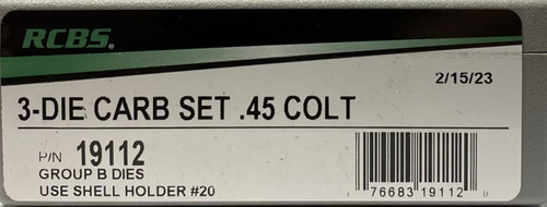 RCBS-CARBIDE ROLL CRIMP DIES GROUP B .45 COLT RCBS19112