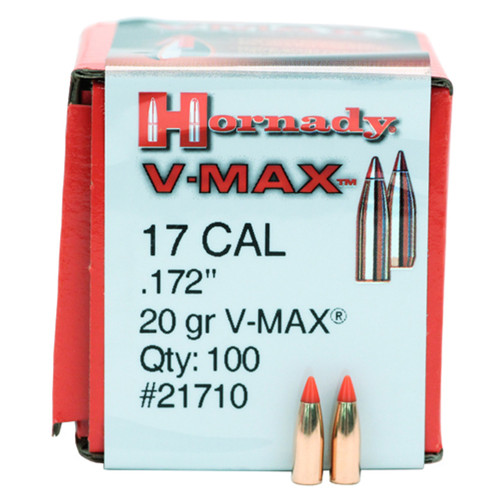 HORNADY 17 CAL .172 20GR V-MAX 100 CT HORN21710