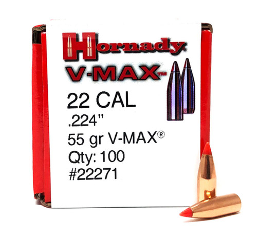 HORNADY 22 CAL .224 55GR V-MAX 100 CT HORN22271
