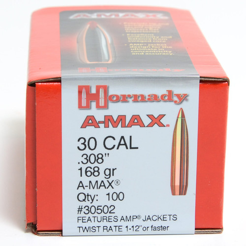 HORNADY 30 CAL .308 168GR A-MAX 100 CT HORN30502