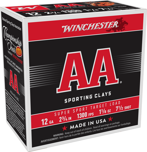 WINCHESTER AA SUPER SPORT 12 GA 3-1/4 DR 1-1/8 OZ #7.5 1300 FPS AASC127
