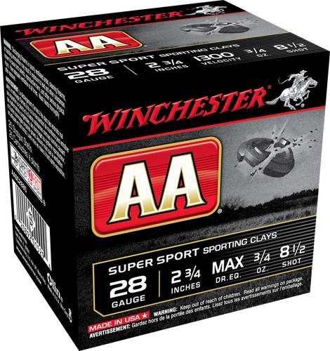 WINCHESTER AA SUPER SPORT 28 GA MAX DR 3/4 OZ #8.5 1300 FPS AASC2885