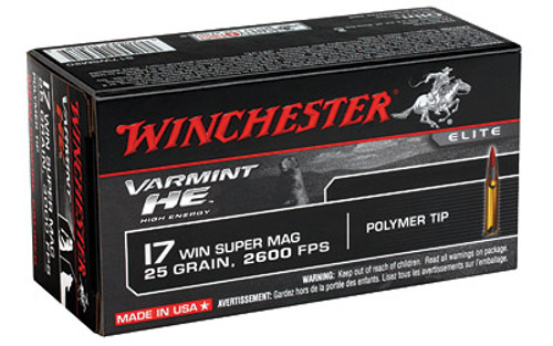 WINCHESTER VARMINT H.E. 17 WSM 25 GR POLYMER TIP S17W25