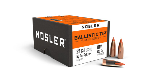 NOSLER BALLISTIC TIP 22 CAL (.224) 55 GR SPITZER 250 CT NOS39560