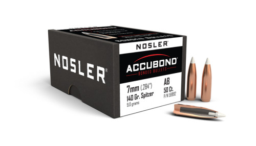 NOSLER ACCUBOND 7MM (.284) 140 GR SPITZER 50 CT NOS59992