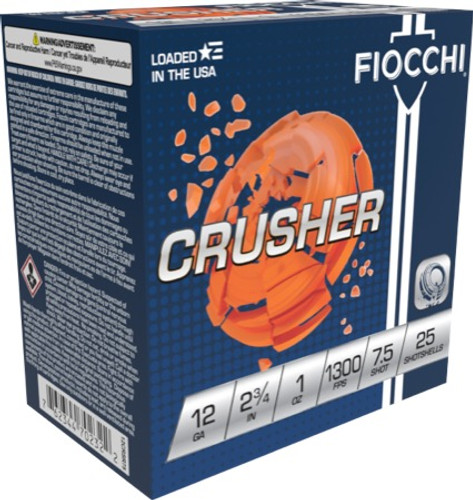 FIOCCHI CRUSHER 12 GA 1 OZ #7.5 1300 FPS 12CRSR75