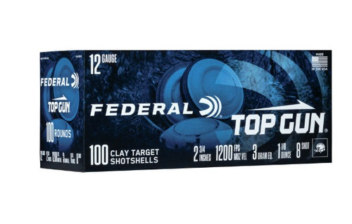 FEDERAL TOP GUN 12 GA 3 DR 1-1/8 OZ #8 1200 FPS 200 ROUNDS TG121008
