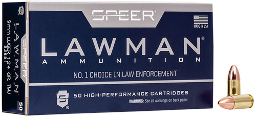 SPEER 53651 LAWMAN       9MM   124 TMJ       50/20