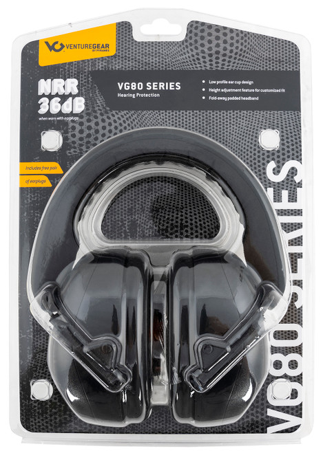 PYRA VGPM8011C   EARMUFFS BLACK    NRR26 CLAM PACK