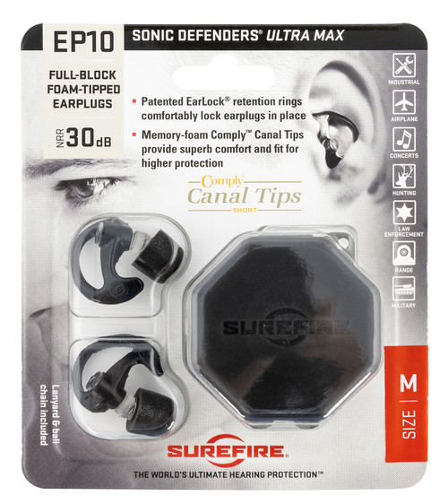 SF EP10-BK-MPR     FULL BLOCK  EARPLUGS MD CLEAR