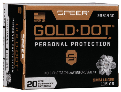 SPEER 23614GD GOLD DOT   9MM   115 HP       20/10