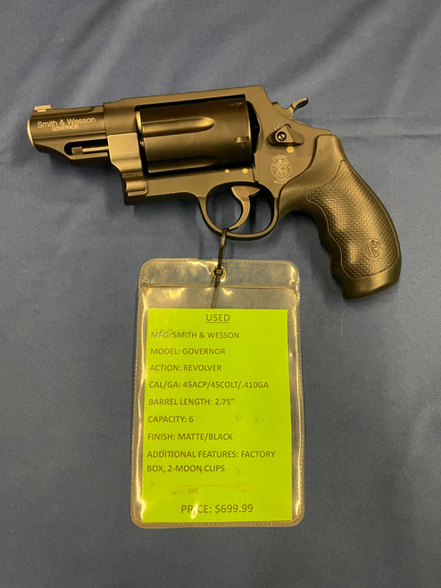 SMITH-WESSON GOVERNOR 45ACP/A5COLT/410GA, 2.75" BBL, MATTE/BLACK 15159