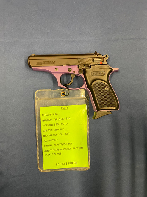 USED BERSA THUNDER 380, 380 ACP, 3.5", PURPLE/BLACK, 15342