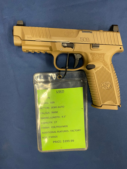 USED FN 509, 9MM, 4.5", FDE/POLYMER, 15651
