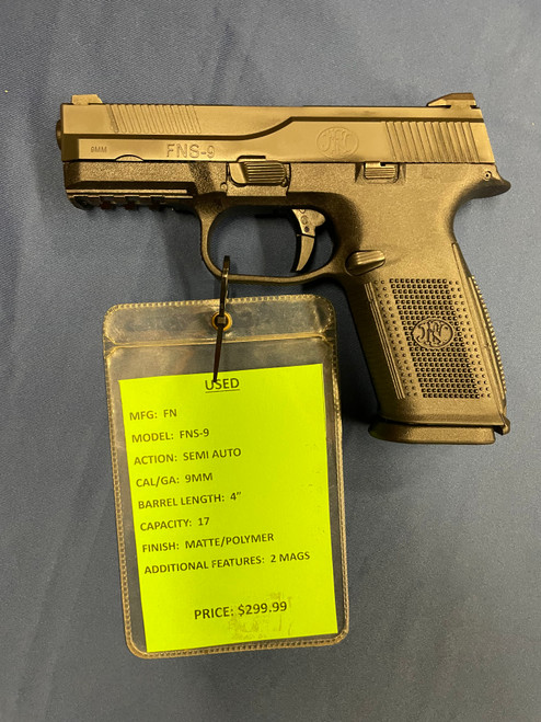 USED FN FNS-9, 9MM, 4", MATTE/POLYMER, 15677