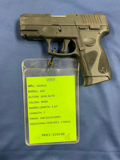 USED TAURUS G2C, 9MM, 3.25", MATTE/POLYMER, 16183