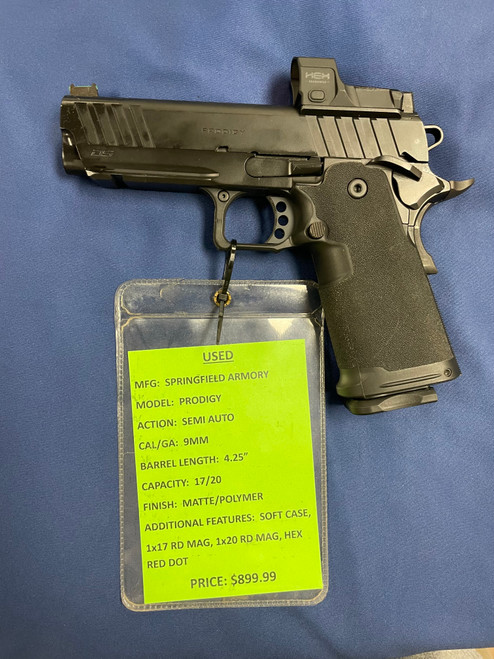USED SPRINGFIELD ARMORY PRODIGY, 9MM, 4.24", MATTE/POLYMER,  16240