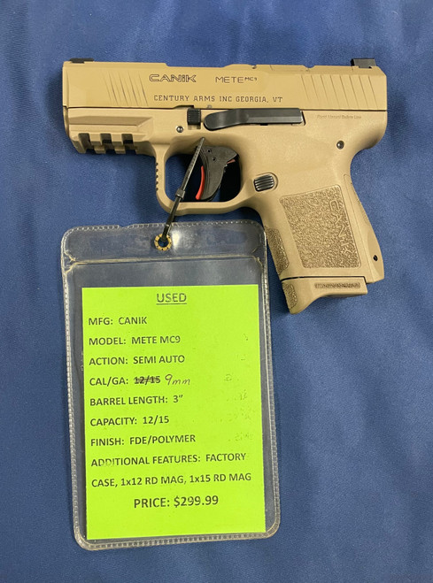 USED CANIK METE MC9, 9MM, 3", FDE/POLYMER, 16403