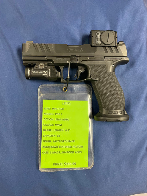 USED WALTHER PDP F, 9MM, 4.5", MATTE/POLYMER,  16434