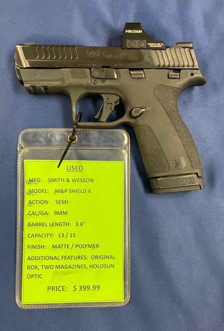 USED SMITH & WESSON M&P SHIELD X 9MM, 3.6" BBL, MATTE / POLYMER 16441
