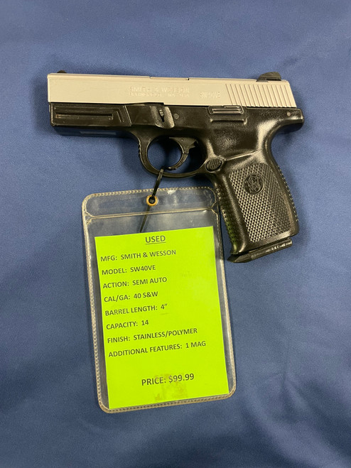 USED S&W SW40VE 40 S/W, 4" BBL, STAINLESS / POLYMER 16504