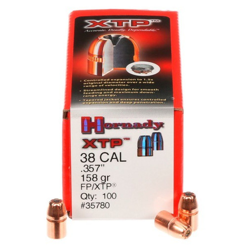 HORNADY 38 CAL .357 158GR-FP/XTP 100 CT HORN35780