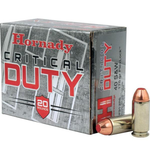 HORNADY CRITICAL DUTY 40 S&W 175GR FLEXLOCK HORN91376