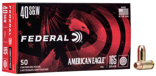 FEDERAL AMERICAN EAGLE 40 S&W 165 GR FMJ  AE40R3
