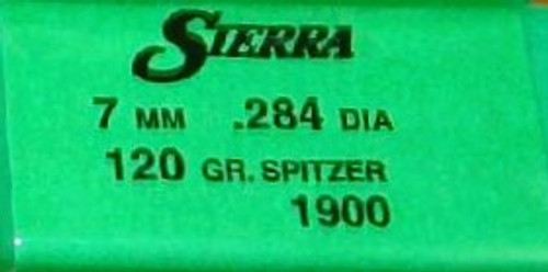 SIERRA 7MM (.284) 120 GR SPT 100 CT SIE1900