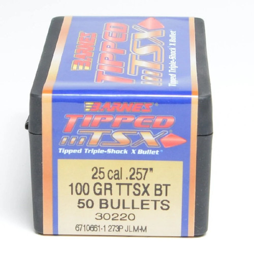 BARNES TIPPED TSX BULLETS 25 CAL 100 GR. TTSX BT BRN30220